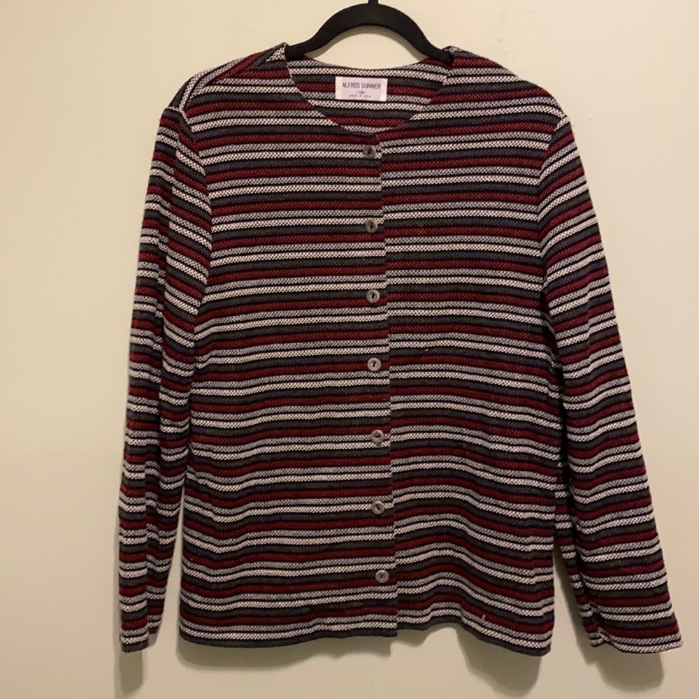 Alfred Dunner Made In USA | Button Down Stich Knit Cardigan
